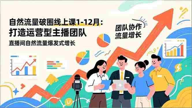（16925期）自然流量破圈线上课1-12月更新：打造运营型主播团队 直播间自然流量爆发式增长-轻创网