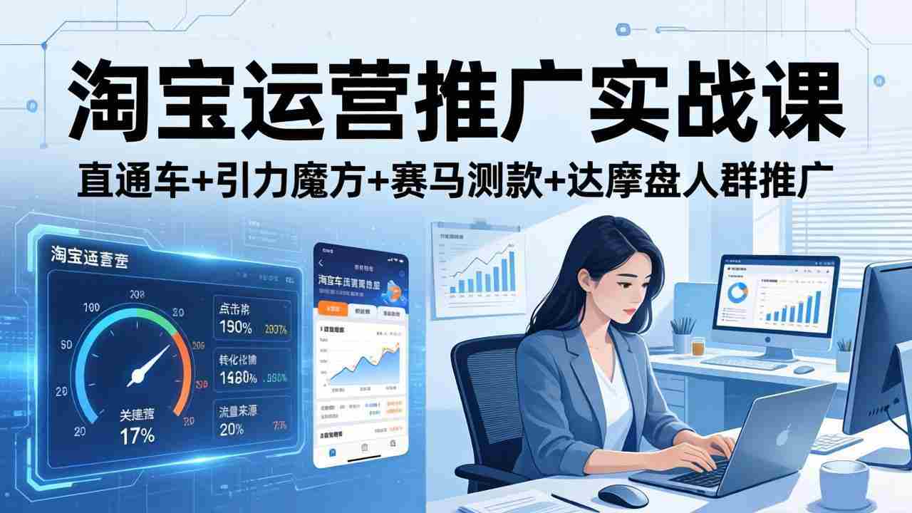 （17774期）淘宝运营推广实战课（更新26年3月）直通车+引力魔方+赛马测款+达摩盘人群推广等-轻创网