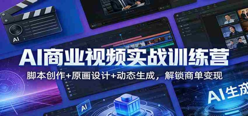 AI商业视频实战训练营：脚本创作+原画设计+动态生成，解锁商单变现-轻创网