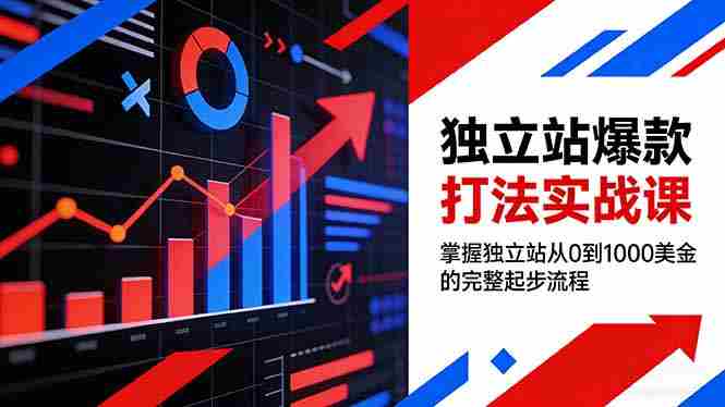 （17322期）独立站爆款打法实战课，掌握独立站从0到1000美金的完整起步流程-轻创网