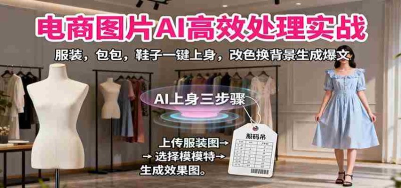 电商图片AI高效处理实战,服装,包包,鞋子一键上身,改色换背景生成爆文-轻创网