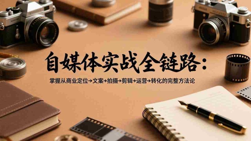 （17586期）自媒体实战全链路：掌握从商业定位→文案→拍摄→剪辑→运营→转化的完整方法论-轻创网