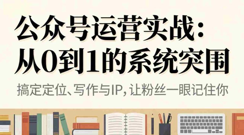 （16777期）公众号运营实战：从0到1的系统突围-轻创网