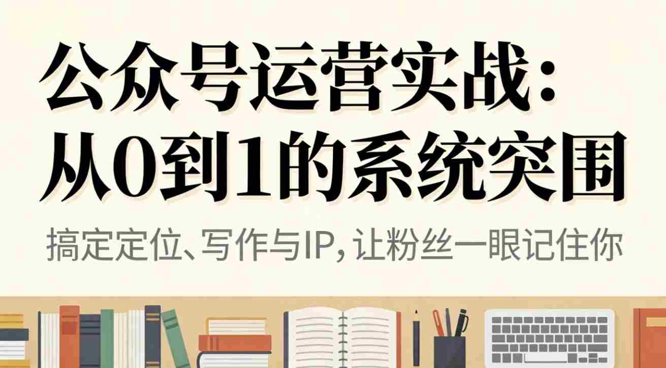 （16777期）公众号运营实战：从0到1的系统突围-轻创网
