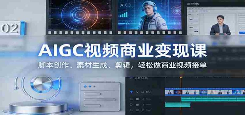 AIGC视频商业变现课：脚本创作、素材生成、剪辑，轻松做商业视频接单-轻创网