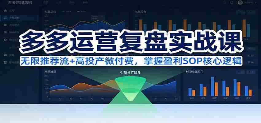 多多运营复盘实战课：无限推荐流+高投产微付费，掌握盈利SOP核心逻辑（更新）-轻创网