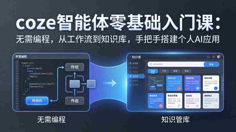 （17775期）coze智能体零基础入门课：无需编程，从工作流到知识库，手把手搭建个人AI应用-轻创网