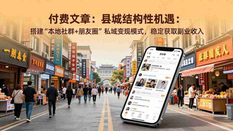 （17518期）付费文章：县城结构性机遇：搭建“本地社群+朋友圈”私域变现模式，稳定获取副业收入-轻创网