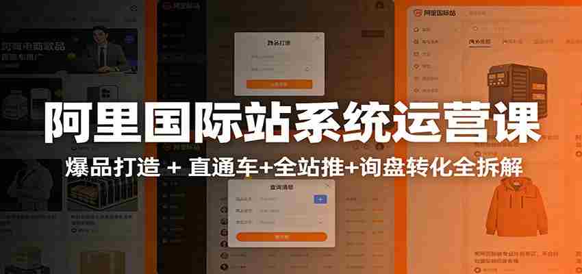 阿里国际站运营实战课：从店铺布局到TOP10旺铺，数据化运营，推广全攻略-轻创网