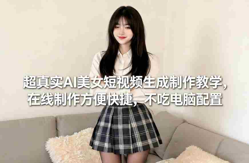 超真实AI美女短视频生成制作教学,在线制作方便快捷,不吃电脑配置,快速起号涨粉