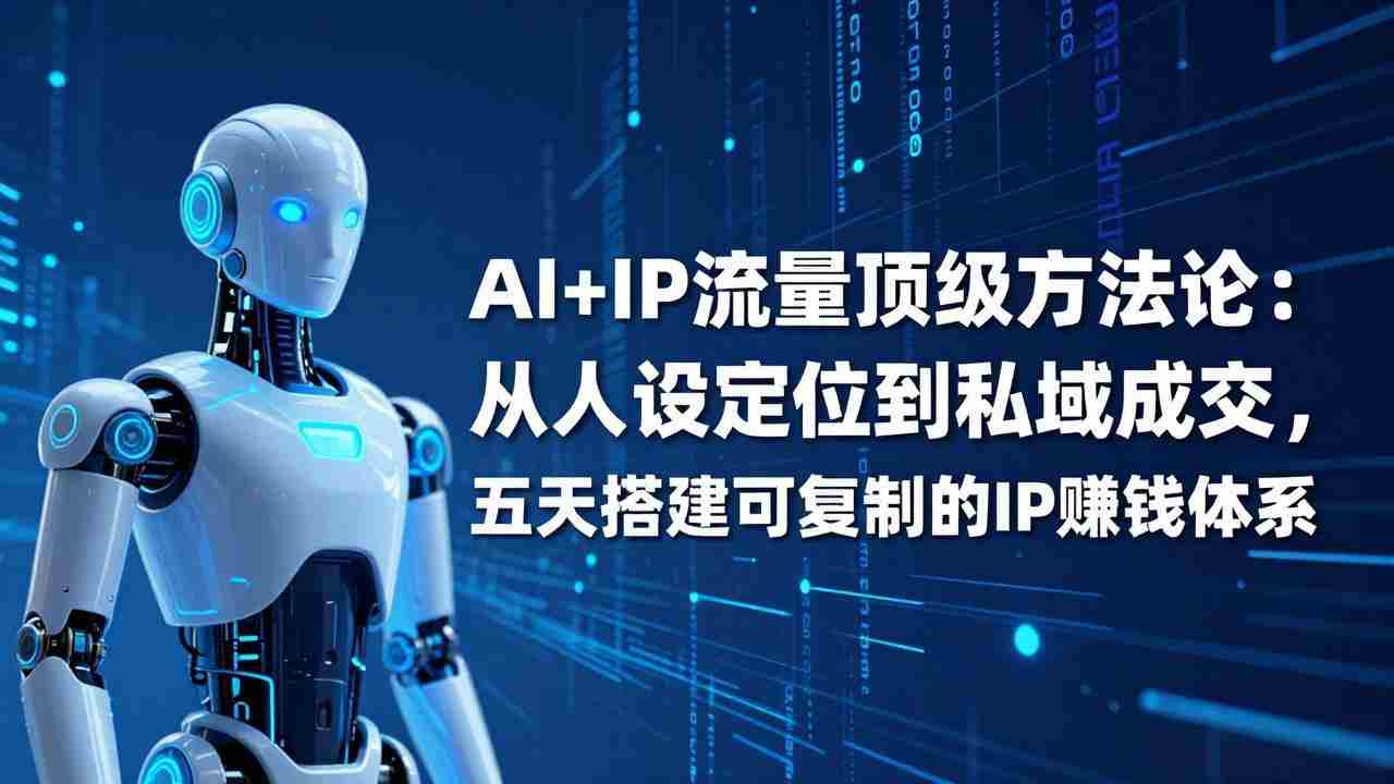 （17521期）AI+IP顶级方法论：从人设定位到私域成交，五天搭建可复制的IP赚钱体系-轻创网