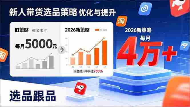 (17480期)新人带货别瞎选品!这套2026全新选品跟品策略,让我的佣金从0做到每月4万+-轻创网