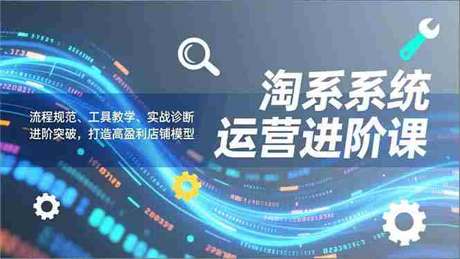 (16927期)淘系系统运营进阶课2.0,流程规范、工具教学、实战诊断,进阶突破,打造高盈利店铺模型-轻创网