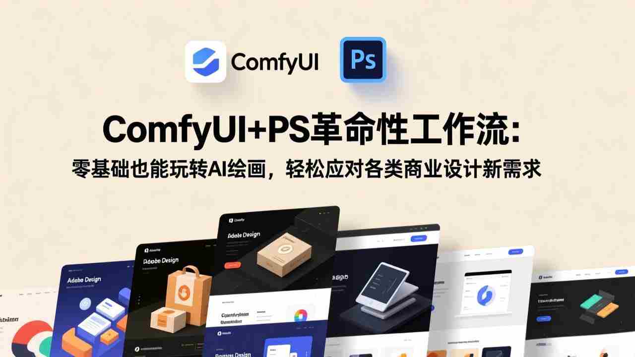 （17512期）ComfyUI+PS革命性工作流：零基础也能玩转AI绘画，轻松应对各类商业设计新需求-轻创网