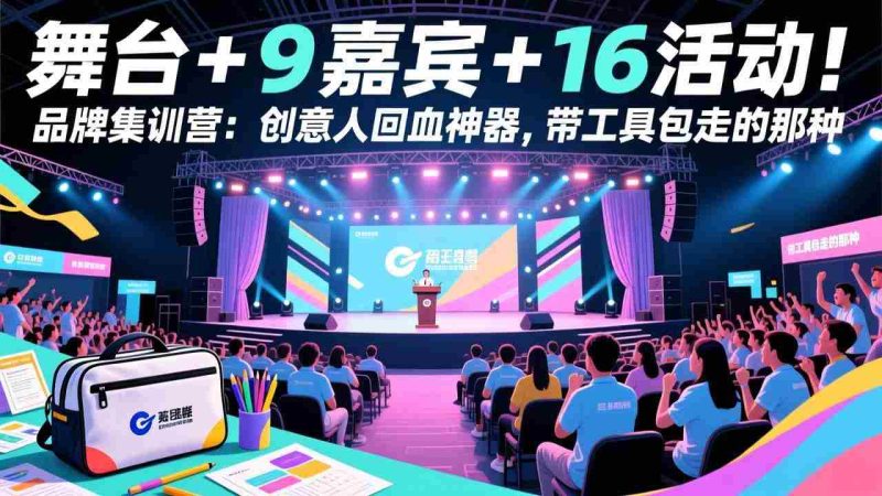 （17413期）舞台 + 9 嘉宾 + 16 活动！品牌集训营：创意人回血神器，带工具包走的那种-轻创网