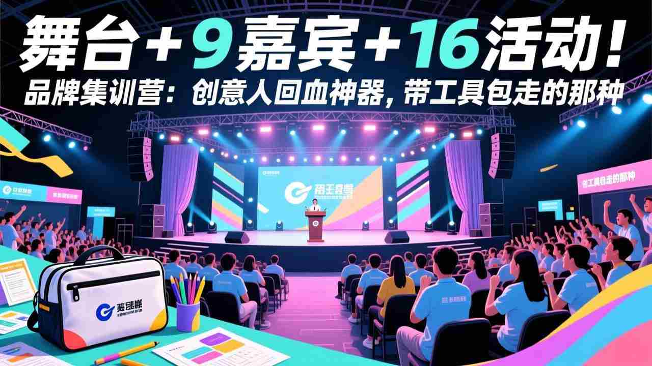 （17413期）舞台 + 9 嘉宾 + 16 活动！品牌集训营：创意人回血神器，带工具包走的那种-轻创网