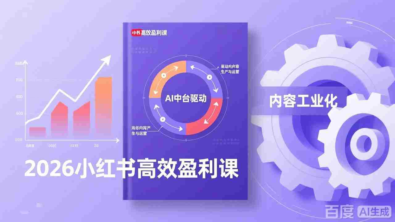 （17291期）2026小红书高效盈利课，流量双引擎+内容工业化+AI中台驱动，构建可复制的千万级营收模型-轻创网