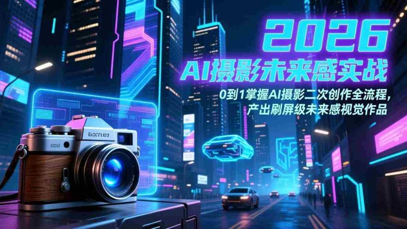 （17584期）2026 AI摄影未来感实战：0到1掌握AI摄影二次创作全流程，产出刷屏级未来感视觉作品-轻创网
