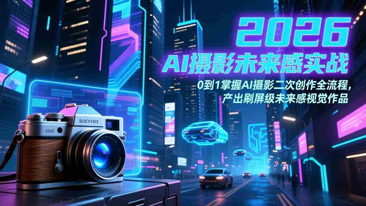 （17584期）2026 AI摄影未来感实战：0到1掌握AI摄影二次创作全流程，产出刷屏级未来感视觉作品-轻创网