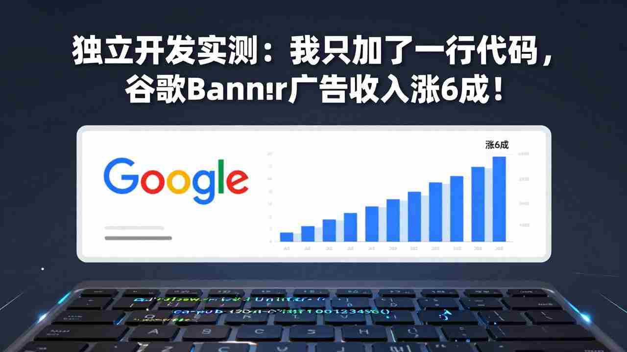 （17574期）付费文章：独立开发实测：我只加了一行代码，谷歌Banner广告收入涨6成！-轻创网