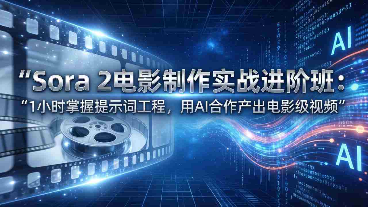 （17679期）Sora 2电影制作实战进阶班：1小时掌握提示词工程，用AI合作产出电影级视频-轻创网