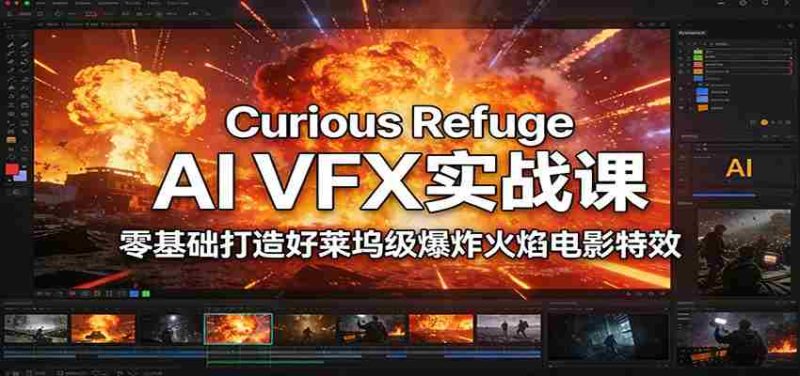 Curious Refuge AI VFX实战课，零基础打造好莱坞级爆炸火焰电影特效-轻创网