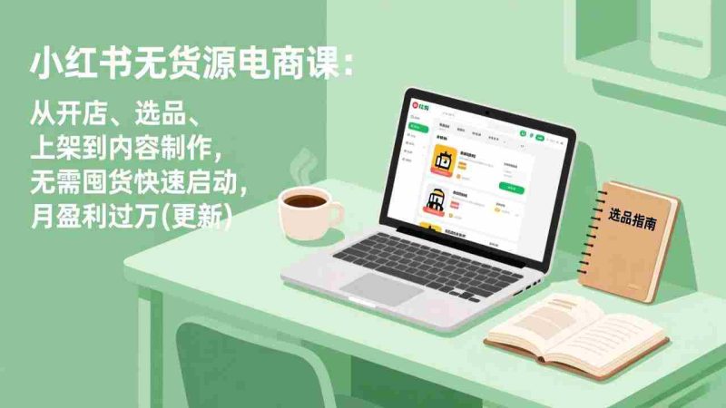 (17277期)小红书无货源电商课:从开店、选品、上架到内容制作,无需囤货快速启动,月盈利过万(更新)-轻创网