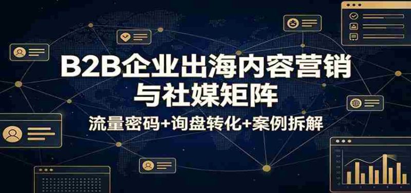 B2B企业出海内容营销与社媒矩阵：流量密码+询盘转化+案例拆解-轻创网