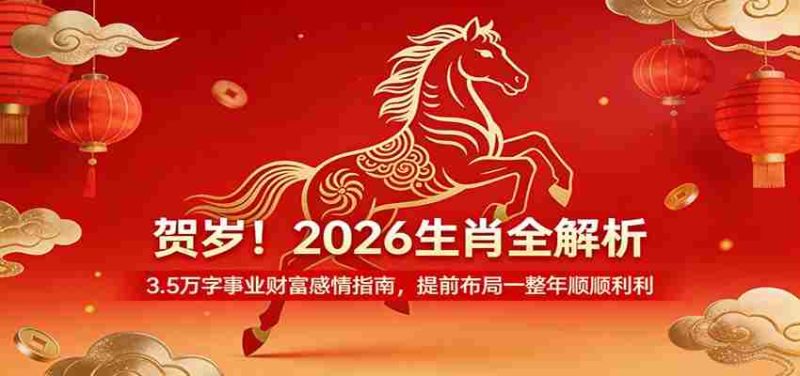贺岁！2026生肖全解析，3.5万字事业财富感情指南，提前布局一整年顺顺利利-轻创网