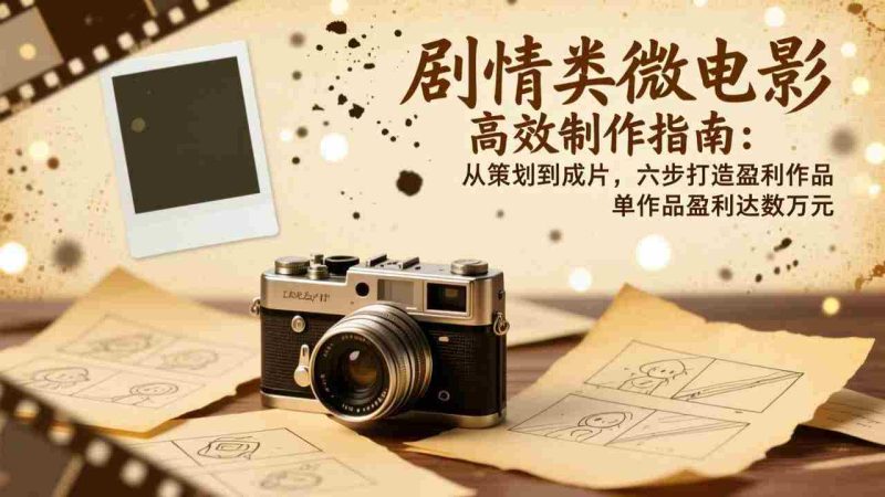 （17086期）剧情类微电影高效制作指南：从策划到成片，六步打造盈利作品，单作品盈利达数万元-轻创网