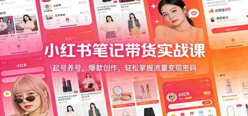 小红书笔记带货实战课：起号养号，爆款创作，轻松掌握流量变现密码-轻创网