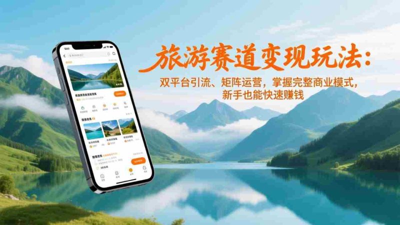 (17153期)旅游赛道变现玩法:双平台引流、矩阵运营,掌握完整商业模式,新手也能快速赚钱-轻创网