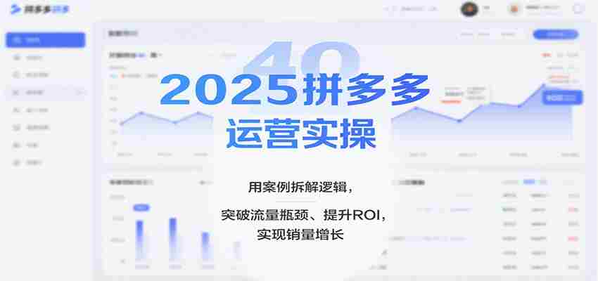 2025拼多多运营实操，用案例拆解逻辑，突破流量瓶颈、提升ROI，实现销量增长（更新）-轻创网