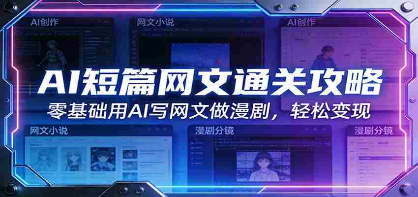AI短篇网文通关攻略：零基础用AI写网文做漫剧，轻松变现-轻创网