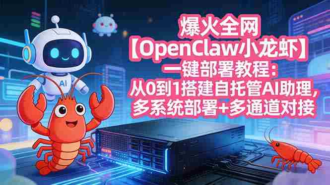 （17612期）爆火全网【OpenClaw 小龙虾】一键部署教程：从0到1搭建自托管AI助理，多系统部署+多通道对接-轻创网