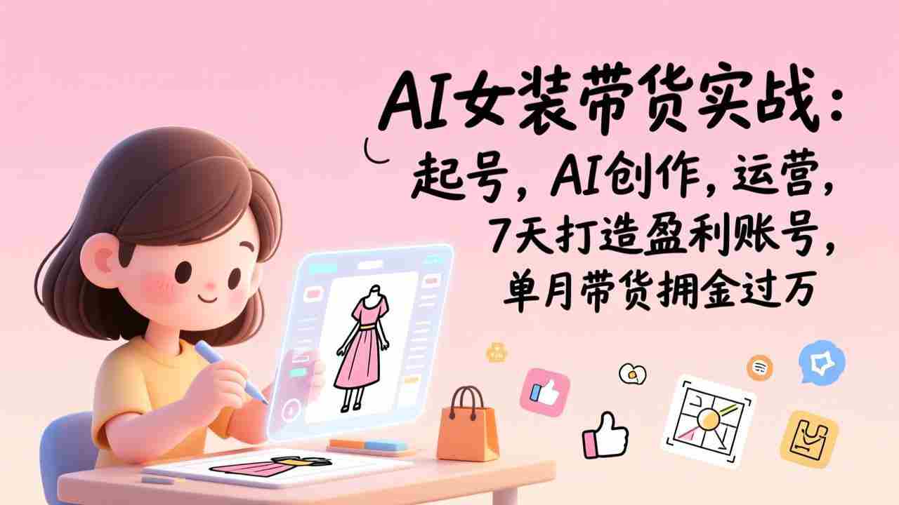 （17117期）AI女装带货实战班（更新）：起号，AI创作，运营，7天打造盈利账号，单月带货佣金过万-轻创网