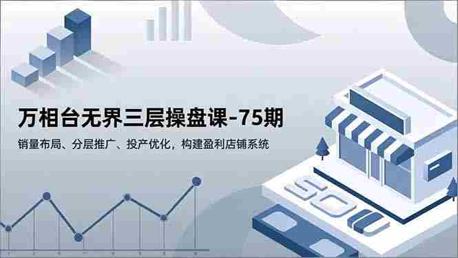 （16769期）万相台无界三层操盘课-75期，销量布局、分层推广、投产优化，构建盈利店铺系统-轻创网
