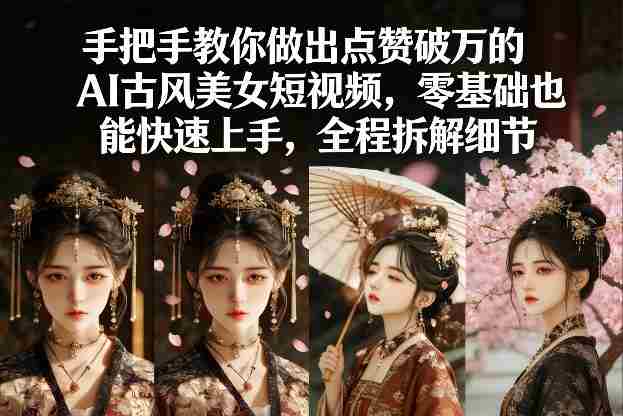 手把手教你做出点赞破万的AI古风美女短视频，零基础也能快速上手，全程拆解细节-轻创网