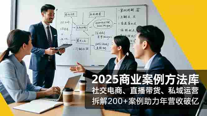 （16713期）2025商业案例方法库，社交电商、直播带货、私域运营，拆解200+案例助力年营收破亿-轻创网