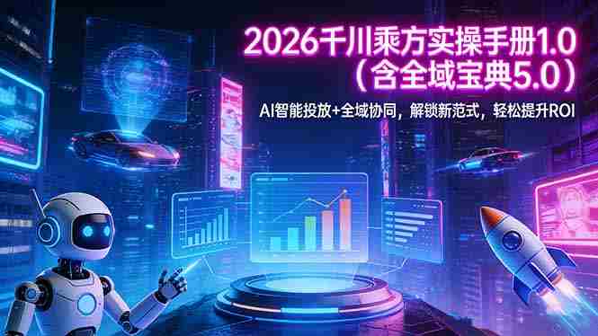 （17625期）2026 千川乘方实操手册 1.0（含全域宝典 5.0）AI 智能投放+全域协同，解锁新范式，轻松提升ROI-轻创网
