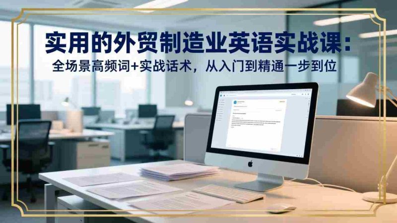 （17532期）实用的外贸制造业英语实战课：全场景高频词+实战话术，从入门到精通一步到位-轻创网