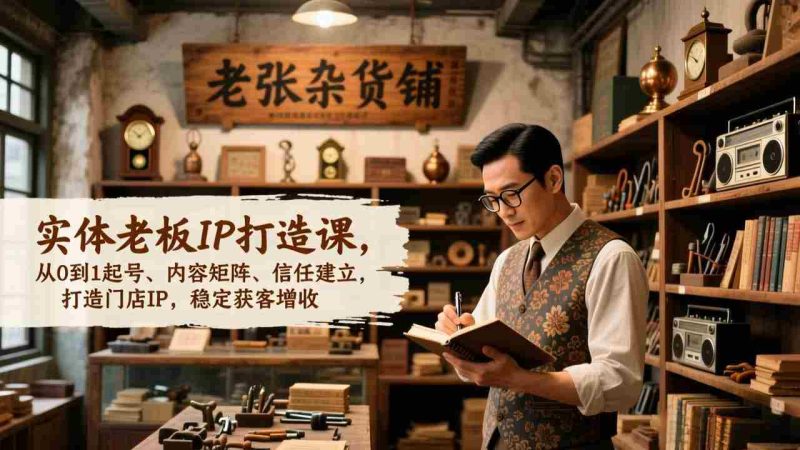 (17064期)实体老板IP打造课,从0到1起号、内容矩阵、信任建立,打造门店IP,稳定获客增收-轻创网