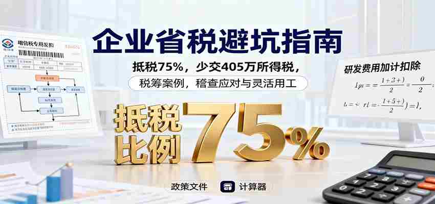 企业省税避坑指南：抵税75%，少交405万所得税，税筹案例，稽查应对与灵活用工-轻创网