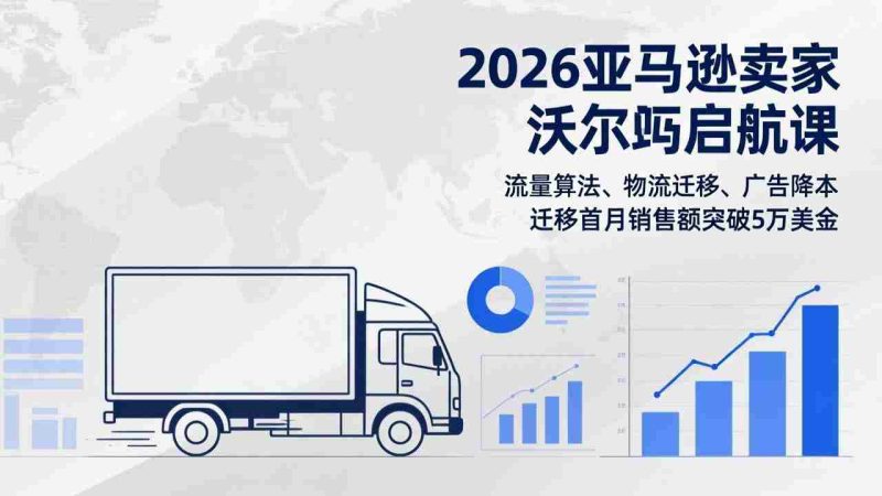 (17416期)2026亚马逊卖家沃尔玛启航课,流量算法、物流迁移、广告降本,迁移首月销售额突破5万美金-轻创网