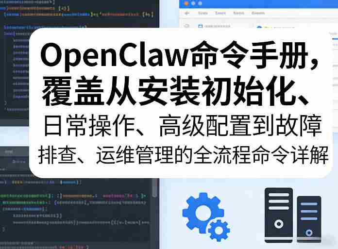 OpenClaw命令手册，覆盖从安装初始化、日常操作、高级配置到故障排查、运维管理的全流程命令详解-轻创网