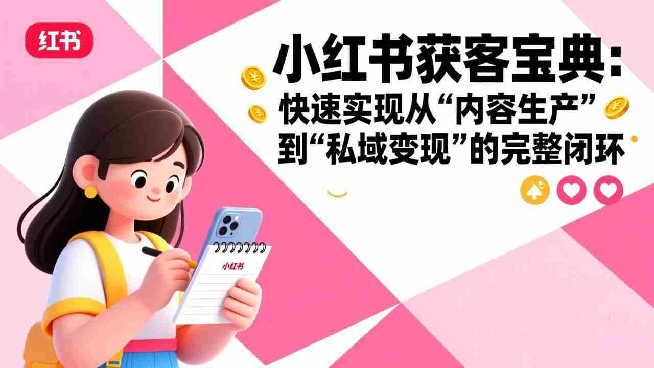 （17542期）小红书获客宝典：快速实现从“内容生产”到“私域变现”的完整闭环-轻创网