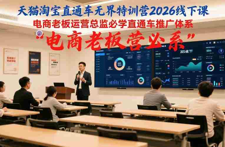 天猫淘宝直通车无界特训营2026线下课，电商老板运营总监必学直通车推广体系-轻创网