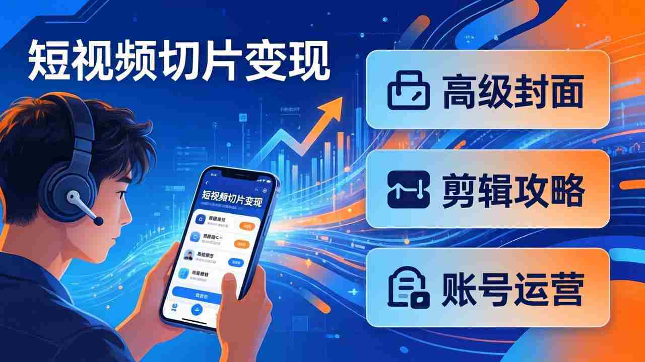 （17758期）短视频切片变现速成班2.0：高级封面+剪辑攻略+账号运营，0基础小白快速入局副业-轻创网