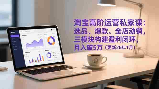 (17016期)淘宝高阶运营私家课:选品、爆款、全店动销,三模块构建盈利闭环,月入破5万(更新26年1月)-轻创网