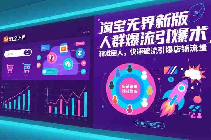 淘宝无界新版人群爆流引爆术，精准圈人，快速破流引爆店铺流量-轻创网